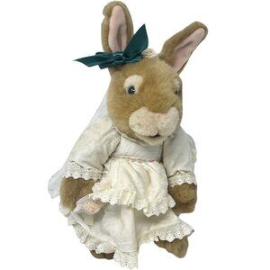 Dakin Victoria Rose Holly Pond Hill Bride Rabbit Bunny Plush Bridal Gown 12"